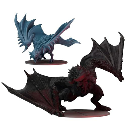 Steamforged Games, Monster Hunter World the Board Game: Azure Rathalos & Black Diablos Miniatures Set