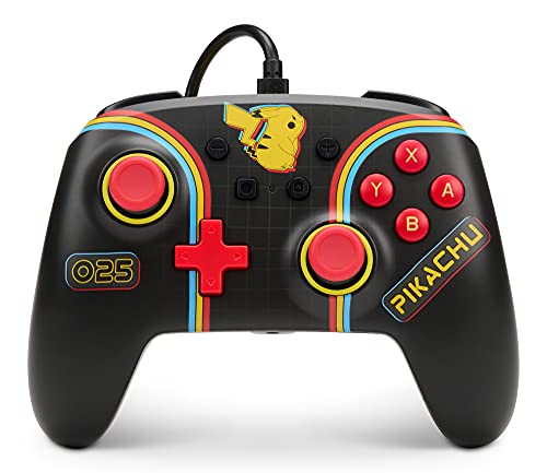 PowerA Enhanced Wired Controller for Nintendo Switch - Pokémon: Pikachu Arcade, Nintendo Switch - OLED Model, Gamepad, Game controller, Wired controller, Officially licensed
