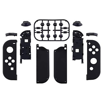 eXtremeRate DIY Replacement Shell Buttons for Nintendo Switch & Switch OLED, Black Soft Touch Custom Housing Case with Full Set Button for Joycon Handheld Controller - Console Shell NOT Included - color: Black