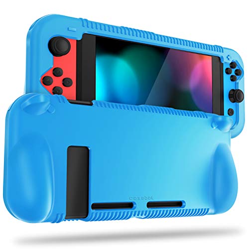 FINTIE Silicone Case Compatible with Nintendo Switch - Soft [Anti-Slip] [Shock Proof] Protective Cover with Ergonomic Grip Design, Drop Protection Grip Case (Blue) - color: Blue