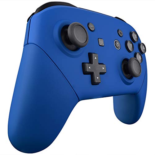 eXtremeRate Blue Faceplate Backplate Handles for Nintendo Switch Pro Controller, Soft Touch DIY Replacement Grip Housing Shell Cover for Nintendo Switch Pro - Controller NOT Included - color: Blue
