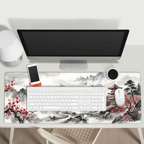 Extended Gaming Mouse Pad, Large Mouse Mat, XL Desk Pad for Keyboard and Mouse, Non-Slip Rubber Base & Stitched Edges for Gamer Office 31.5x11.8 in - color: 17
