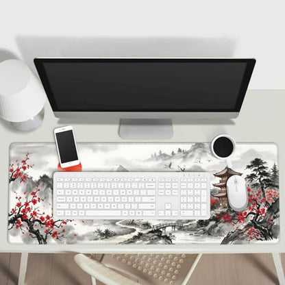 Extended Gaming Mouse Pad, Large Mouse Mat, XL Desk Pad for Keyboard and Mouse, Non-Slip Rubber Base & Stitched Edges for Gamer Office 31.5x11.8 in - color: 17