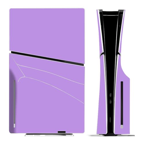 Solid Color Skin Wrap Compatible with PS5 Slim Disc Edition (Purple) | Console Cover Protective Sticker, Game Controller Vinyl Wrap - color: Purple