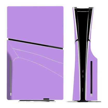Solid Color Skin Wrap Compatible with PS5 Slim Disc Edition (Purple) | Console Cover Protective Sticker, Game Controller Vinyl Wrap - color: Purple