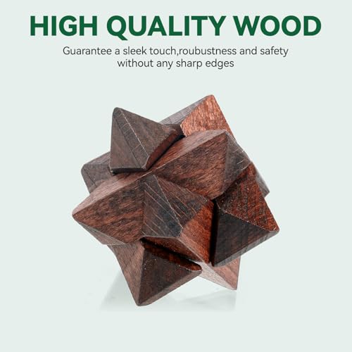 13 Pcs Brain Teaser Puzzles for Adults - Metal Puzzles 3D Puzzle Game Toys for Adults Teens - Wooden Unlock Interlocking Puzzle Adult IQ Education Smart Toys - style: Style A