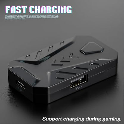 4 in 1 Mobile Game Combo Pack, One Handed Gaming Keyboard, Mouse, Converter & Adjustable Phone Stand, Half Keyboard for Mobile Phone Gaming, Fast Charging, No Latency
