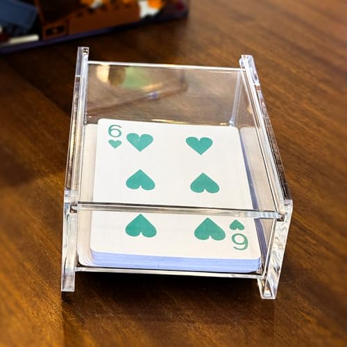 Single Deck Acrylic Playing Card Case/Holder, Clear Storage Playing Card Box - Fits Most Standard Size Playing Cards and Bridge Size Cards - color: Single Deck