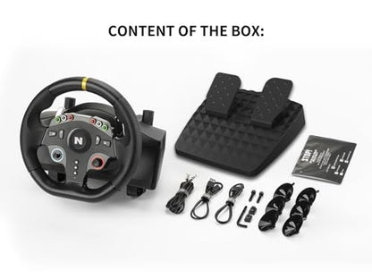 Nitho Drive Pro ONE V24 Racing Wheel with Pedals, 270° Gaming Steering Wheel Compatible with PC, PS4, Xbox One, Xbox Series X|S and Switch, Driving Simulator for Racing Games