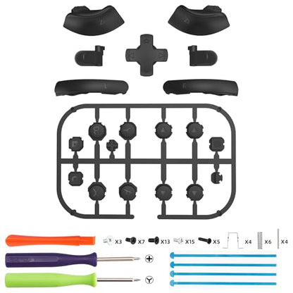 eXtremeRate DIY Replacement Full Set Buttons for Joycon 2, Custom ABXY Direction Keys Dpad + - C Home Capture Release L R ZR ZL Trigger Buttons for Nintendo Switch 2 Controller - Black - color: Black
