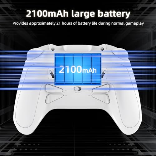 Voacle RG G01 Interactive Screen Wireless Gaming Controller Compatible with PC/Steam/Linux/Android/Switch/IOS 2.4G Wireless Bluetooth Controller Gamepad Hall Effect Triggers(White) - color: White