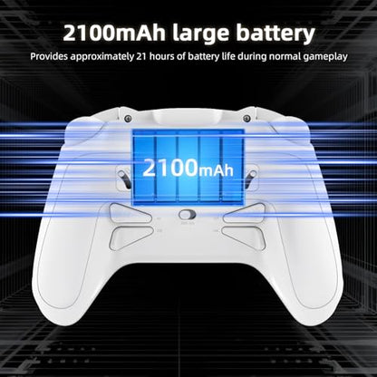 Voacle RG G01 Interactive Screen Wireless Gaming Controller Compatible with PC/Steam/Linux/Android/Switch/IOS 2.4G Wireless Bluetooth Controller Gamepad Hall Effect Triggers(White) - color: White