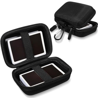 Sanwuta 2 Pcs Travel Card Games Case Playing Card Case EVA Hard Protective Storage Carrying Bag for Classic Playing Box Not Including Cards (Black) - color: Black
