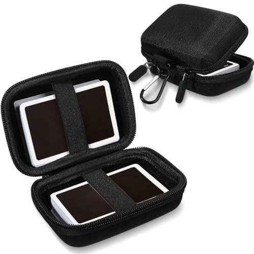Sanwuta 2 Pcs Travel Card Games Case Playing Card Case EVA Hard Protective Storage Carrying Bag for Classic Playing Box Not Including Cards (Black) - color: Black