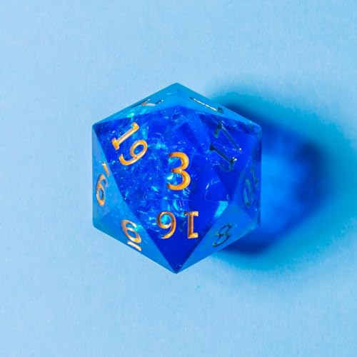 Resin DND Dice Set, (Blue-Wizard) 7 Pieces Handmade Sharp Edge Polyhedral Dice, Designed for Dungeons & Dragons, MTG, Role Playing Game, Dice Gift for D&D RPG DM and Players - color: Blue