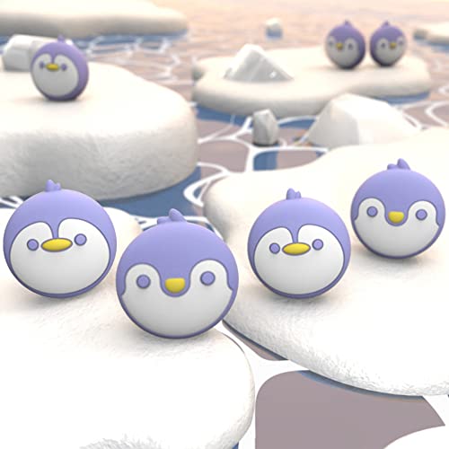 PlayVital Thumb Grip Caps for Xbox Series S/X, Xbox One, Elite Series 2 Controller, Cute Joystick Caps for ps5/EDGE/ps4, Thumbstick Cover for Switch 2 Pro/Switch Pro Controller - Penguin, Light Violet - color: Penguin Light Violet