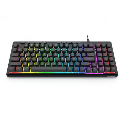 Redragon K517 Pro Wired Gaming Keyboard, RGB Backlit, Mechanical Feel 94 Keys Computer Keyboard with 4 Macro Keys, Number Pad, Anti-Ghosting, 4000mAh Battery for Win/MAC, PS4/5, Xbox - color: Black-D
