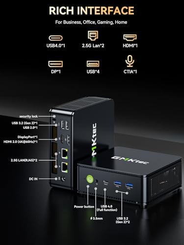 GMKtec M6 Ultra Gaming Mini PC Ryzen 7640HS (Upgraded 6600H/ 6800H), 32GB RAM DDR5 512GB SSD Dual NIC LAN 2.5GbE Desktop Computers Office Home, Triple 4K Display, WiFi 6, USB4, BT 5.2, DP, HDMI 2.0 - size: R5 7640HS 32GB DDR5 + 512GB