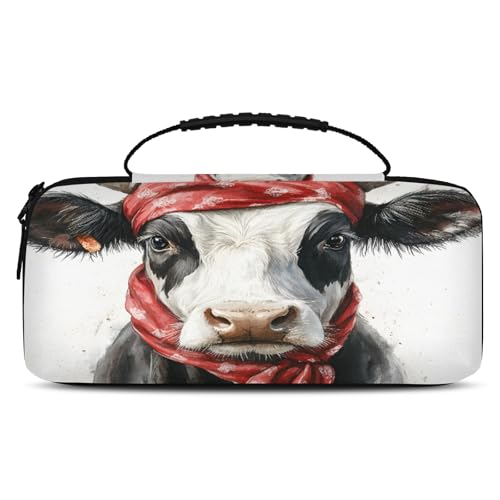 Adornori Cow Carrying Case Compatible with Nintendo Switch 2, with 20 Games Cartridges, Portable Travel Carry Case Pouch for Accessories & Game Cards, Funny - color: Multicolor 10