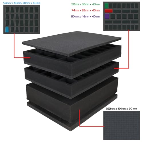 ENHANCE Wide Base Miniature Carrying Case - Mini Figure Storage fits 58 Minis & Pick & Pluck for Large Figures - Book Sleeve & 2 Accessory Pockets for Measuring Tape, Dice & More (Large - Wide Base) - size: Large (58 Slots), style: Wide Base Minis