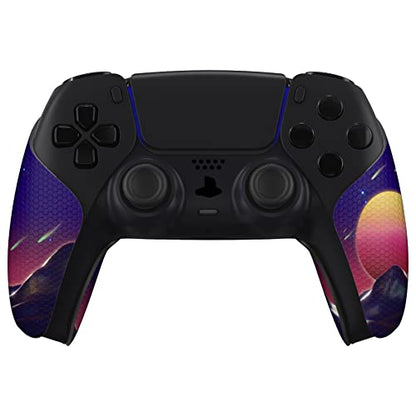 eXtremeRate PlayVital Anti-Skid Sweat-Absorbent Controller Grip for PS5, Professional Textured Soft Rubber Pads Handle Grips - The Cyber Moon - color: The Cyber Moon