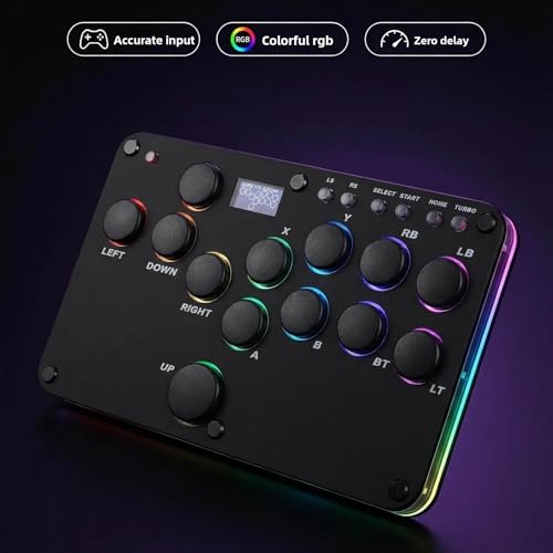 XIAO SHI MIN STORY Leverless Arcade Stick, All-Button Fight Controller with 13 Keys, RGB Lights, Hot-Swappable for PS4/PS3/PC/Switch, Arcade Fight Stick BlackStreet Fighter Style Gaming Keyboard
