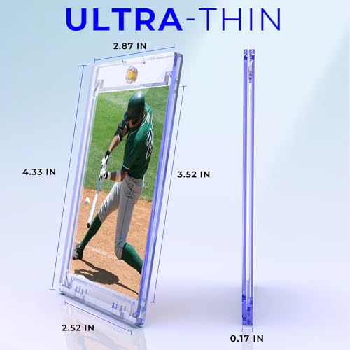 100ct Magnetic Card Holder, 35pt Slim One Touch Card Holder, U-V Cards Protectors Hard Plastic, Magnetic Hard Case for Trading, Sports, Baseball, Football, Game Cards - size: 100 PACK