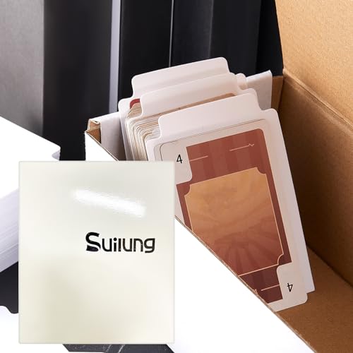 100 Pcs Trading Card Dividers Plastic Card Dividers, Frosted Separator with Tabs Standard Vertical Compatible with Games Sports TCG, 2.7 x 3.8 Inches (White) - color: White
