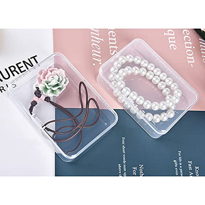 Rectangular Clear Plastic Storage Containers, 12 Pack | 4.5 x 3.3 x 1.1 inch, Hinged Lid, For Beads and Small Craft Items - size: 4.5 x 3.3 x 1.1 inch