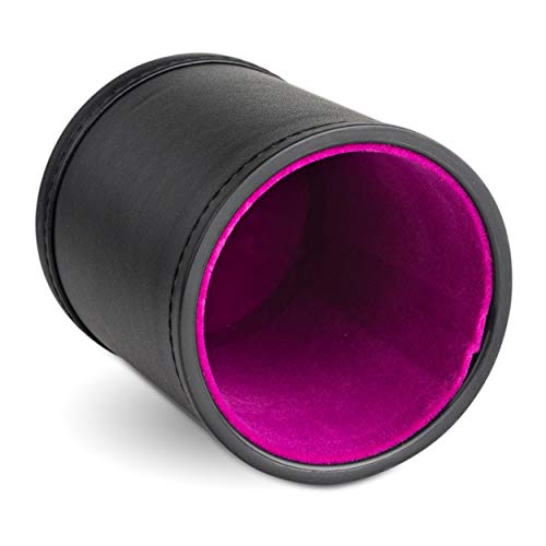 Leather Dice Cup for Board Games, Pink Felt Lining - style: Purple