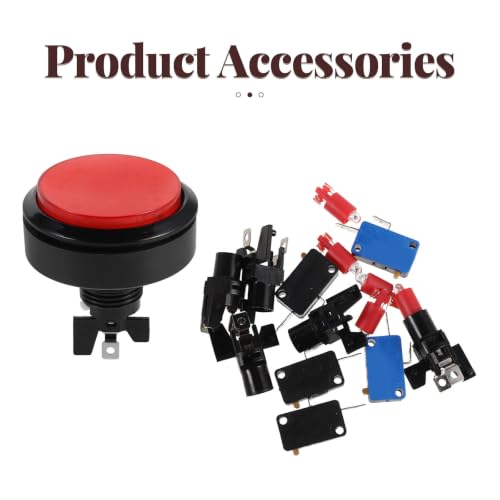 HOMSFOU 5pcs Round LED Arcade Reset Push Button Switch with Seamless Compatibility and Easy Installation for Game Console Cabinets and Lowlight Arcade Setups