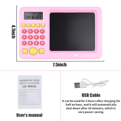 Math Games Toy for Kids Ages 5 6 7 8, LCD Writing Tablet for Kids Educational Math Learning Games, Birthday Gifts for Boys Girls (Pink Colour) - color: Pink