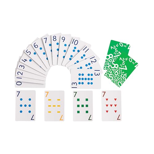 edxeducation School Friendly Playing Cards - In Home Learning Game - Set of 8 Decks - 448 Cards - Multicolored Patterned Cards Numbered 0-13 - Teach Counting and Probability | Multicolored, Patterned, Numbered 0-13, Teach Counting and Probability