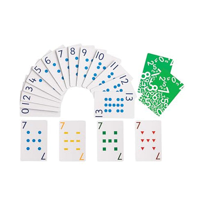 edxeducation School Friendly Playing Cards - In Home Learning Game - Set of 8 Decks - 448 Cards - Multicolored Patterned Cards Numbered 0-13 - Teach Counting and Probability | Multicolored, Patterned, Numbered 0-13, Teach Counting and Probability
