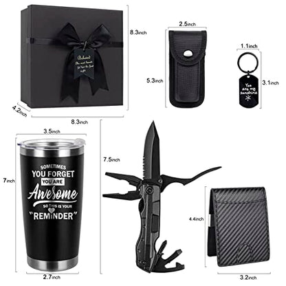 Birthday Gifts for Men Funny Christmas Gifts Baskets for Him Father’s Day for Dad Anniversary Who Have Everything for Husband, Boyfriend, Brother, Son, Grandpa Tumbler Multitool Gift Set