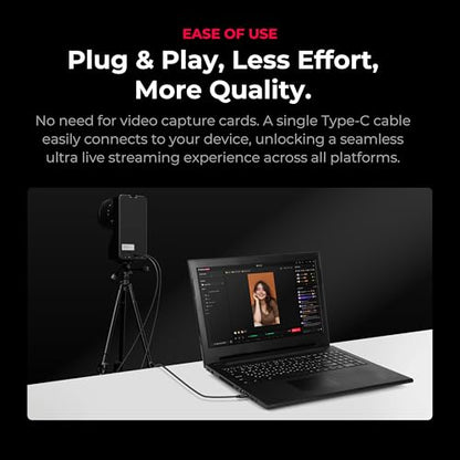 YOLOLIV YoloCam S7, 4K60 Streaming Webcam with Interchangeable Lens | ToF AutoFocus, Software Control, 4X Zoom, HDR, DSLR-Like Control, Cinematic Effects, HDMI Out & USB Out, Camera Body Only