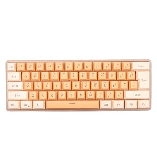 ZJchao Mini Keyboard, Gaming Keyboard 60 Percent 61 Keys Keyboard Wired Gaming Keyboard RGB Imitated Mechanical Compact for Typist (Yellow Orange) - size: Yellow Orange