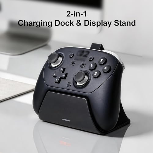 Charging Dock Station with Adapter for Nintendo Switch 2 Pro Controller, Charging Base Stand with Indicator Light Fast Charge & Overcharge Protection Charger Mount Support