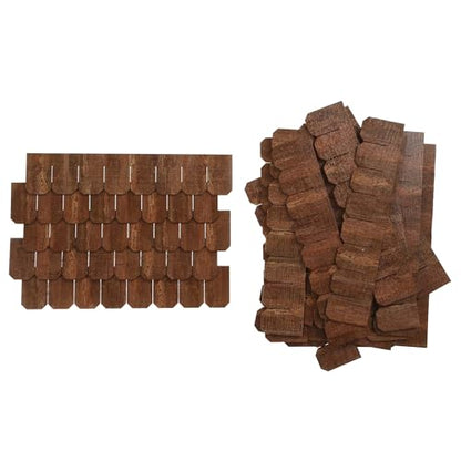 Miniature Roof Shingle Strips for 1:12 Scale Dollhouse Roofing | Set of 25 Strips, REDUCIO! - color: Brown Oak