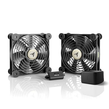 AC Infinity MULTIFAN S7-P, Quiet Dual 120mm AC-Powered Fan | With Speed Control, UL-Certified for Receiver DVR PlayStation Xbox Component Cooling - size: S7-P