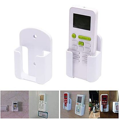 2 Pack Remote Control Holder Rack Wall Mounted Air Condition TV Remote Storage Box Organizer, Wall-Mounted Organizer Self Adhesive Media Storage Box Case for Air Conditioner Controller - White