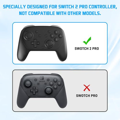 RHOTALL Silicone Cover Skin for Nintendo Switch 2 Pro Controller, Ergonomic Soft Anti-Slip Controller Grip Protector, Comfortable Case Design - Blue - color: blue