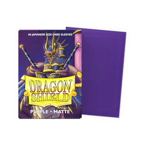 Dragon Shield | Japanese Size Card Matte Sleeves | 60 CT - Smooth & Tough Premium TCG Sleeves - Compatible with Yu-Gi-Oh, Naruto, Cardfight & Vanguard | Purple - color: Purple Matte
