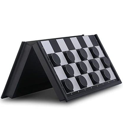 Magnetic Travel Checkers Board Game Set for Kids and Adults | Portable Folding Board, Family Educational Toys for Class, Family, Party