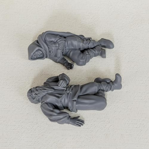 AUSPDICE Corpses Set, Unpainted DND Miniatures, Tabletop RPG Props-AS685 | 28mm Scale Fantasy Corpse Miniatures with Wooden Cart for Dungeons and Dragons, TTRPG Role Playing Accessory for DMS
