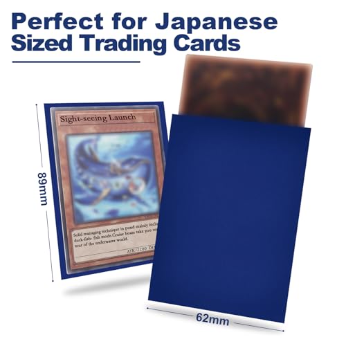 200 Pack Card Sleeve Compatible with Yu-gi-oh Card Sleeve Japanese 62x89mm | Night Blue Small Card Sleeves Photocard Sleeves, Back Textured Perfect Shuffling, Protect Your Japanese Sized Photocard - color: Night Blue