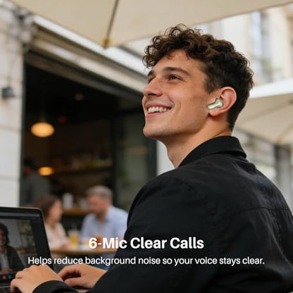 TOZO Hybrid Active Noise Cancelling Wireless Earbuds 6 Mics AI Clear Call | 68H Playtime LED Display 32 Preset EQs App Bluetooth 5.3 IPX8 Waterproof Ear Buds - color: Light Green