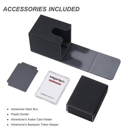 Mage Tech Adventurer [Paragon] Commander Kit - Avatar Holder + Backpack Dice Box Snap-On Back Panel, with Life Tracker - MTG Commander/EDH - Black/Grey - color: 2. Artifact (Black/Grey), style: 4. Paragon[commander Kit]