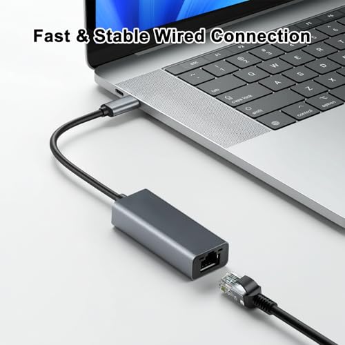 USB C to Ethernet Adapter, Portable 1-Gigabit Network Hub, 10/100/1000 Mbps, USB 3.0 to RJ45 Internet Adapter Compatible with Laptop, MacBook PC with Windows, XP, Mac/Linux (Type C to Gigabit)