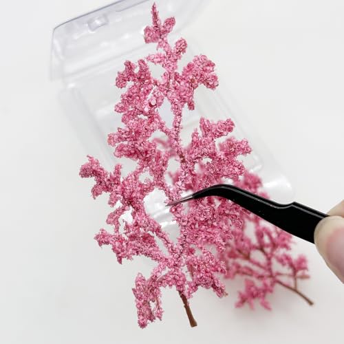 Cayway Miniature Colorful Flower Cluster, Pink Trees Static Grass Tufts Flower Vegetation Groups for DIY Model Train Landscape Railroad Scenery - color: Pink